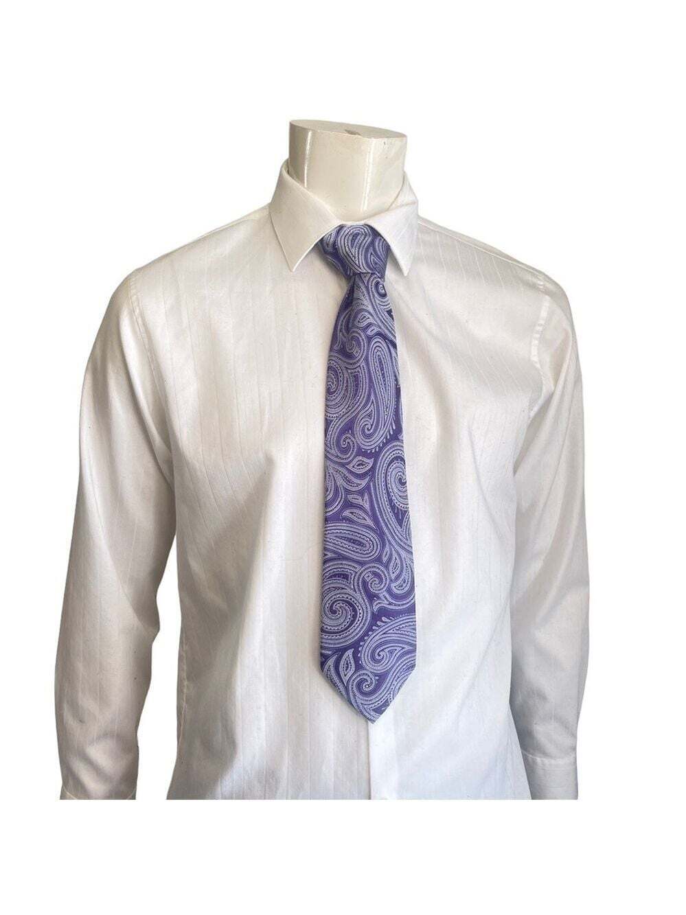 Michael KORS Purple Paisley Swirl Neck Tie
